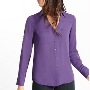 EXPRESS Purple Portofino Blouse 💜 XS